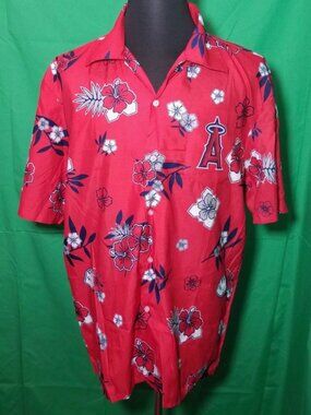 Anaheim Los Angeles Angels SGA 6th Man Hawaiian Button Down Men XL Halos
